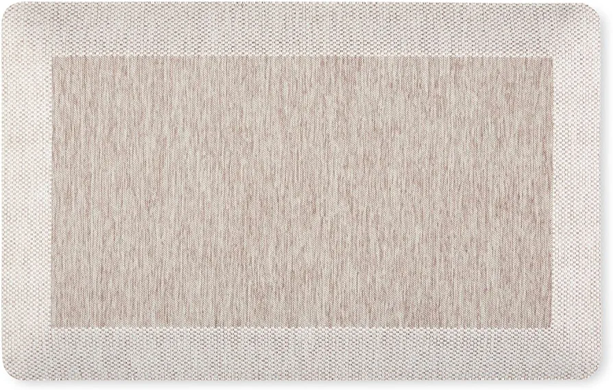 Martha Stewart Mira Modern Heathered Anti-Fatigue Air-Infused Kitchen Mat, Coffee Brown, 19.6"x32"