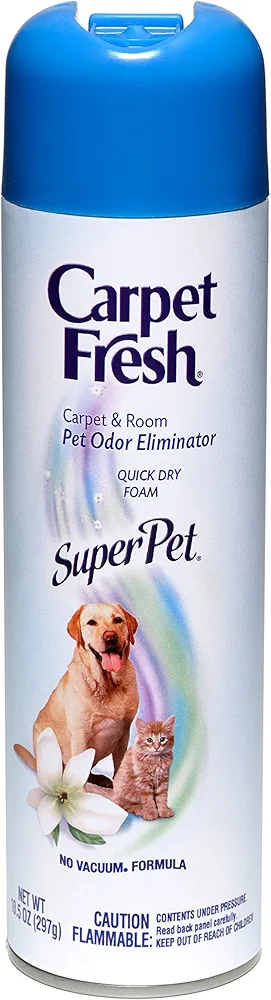 Carpet Fresh Super Pet Carpet and Room Pet Oder Eliminator, Animal Smell remover, No Vacuum Formula, 10.5 OZ [6-pack]