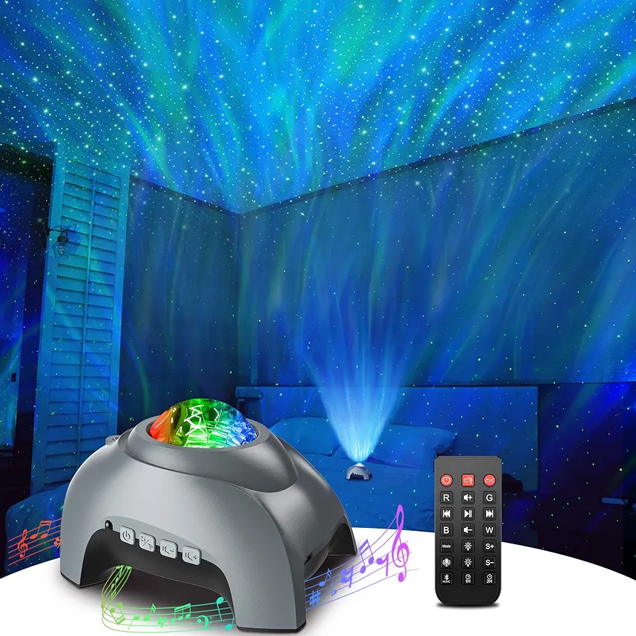 Galaxy Projector, Star Projector LED Lights for Bedroom, White Noise Aurora Projector, Night Light for Kids Room, Adults Home Theater, Ceiling, Room Decor, Gift for Christmas, Birthday