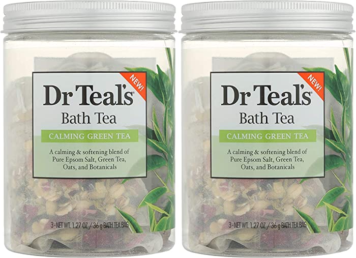 Dr Teal's Bath Tea 2-pack (6 oz Total), Calming Green Tea