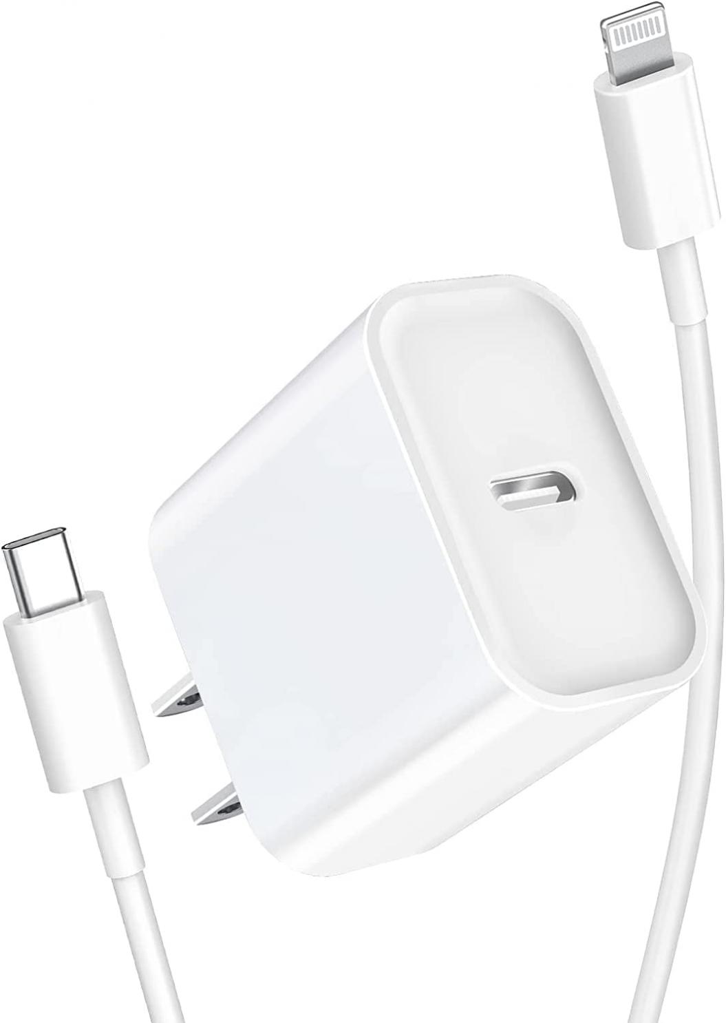 [Apple MFi Certified] iPhone Fast Charger, DESOFICON 20W PD Power Type-C Rapid Wall Charger with 6FT USB-C to Lightning Quick Charging Sync Cable for iPhone 14 13 12 11 Pro Max/XS/XR/X/8/iPad/AirPods