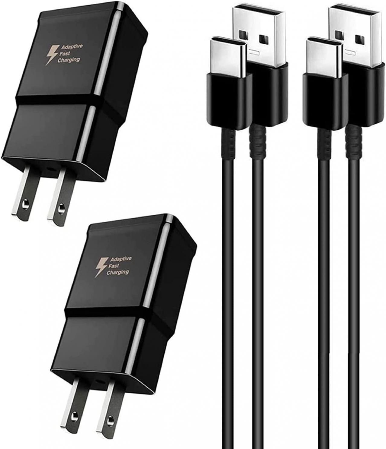 Samsung Adaptive Fast Charger Kit with USB Type C Cable Compatible Samsung Galaxy S8 S8 Plus S9 Plus S10 S10+ S10e S20 S20+ S21 S21 Ultra S22 S22 Ultra Note 8 Note 9 Note 10 Note 20 (2-Pack)