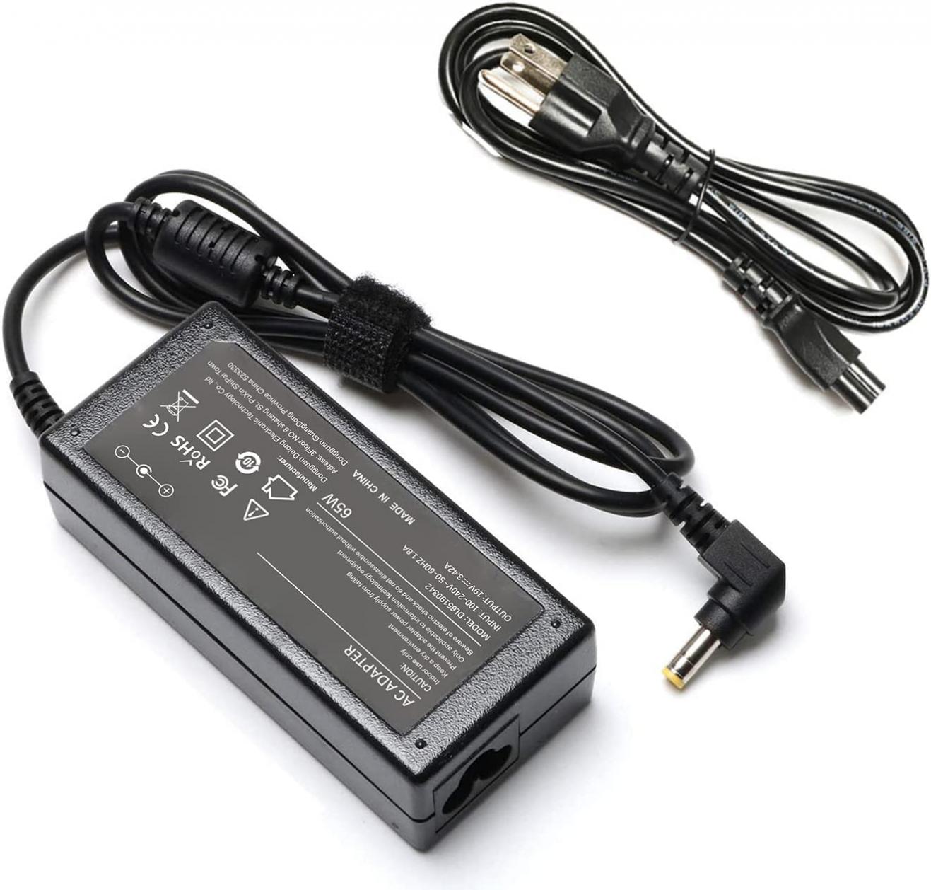 Laptop Charger AC Adapter for Toshiba Satellite C55 C655 C850 C50 L755 C855 L655 L745 P50 C855D C55D S55;Toshiba Portege Z30 Z930 Z830;Satellite Radius 11 14 15 Power Supply Cord -19V/3.42A 65W