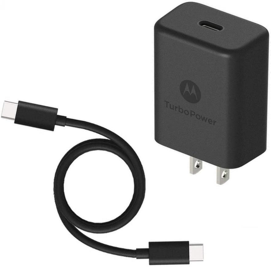 Motorola TurboPower 27 PD Charger w/Long 6.6ft USB-C to C Cable for Moto G7 Plus/Play/Power,Z4/Z3/Z2/Z, Pixel 3, Razer Phone 2, USB-C Power Delivery (Retail Box)