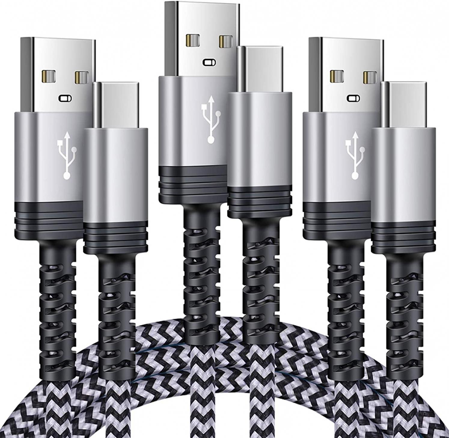 USB Type C Cable, SIXSIM 3Pack 6ft USB C Cable Fast Charging Cord Phone Charger Cable for Samsung Galaxy S20 FE Z Flip 4/Fold4 Z Flip3/Fold3 5G S22 S21 S10e S9 S8 A13 A23 A53 A70 A50 Note20, LG, Moto