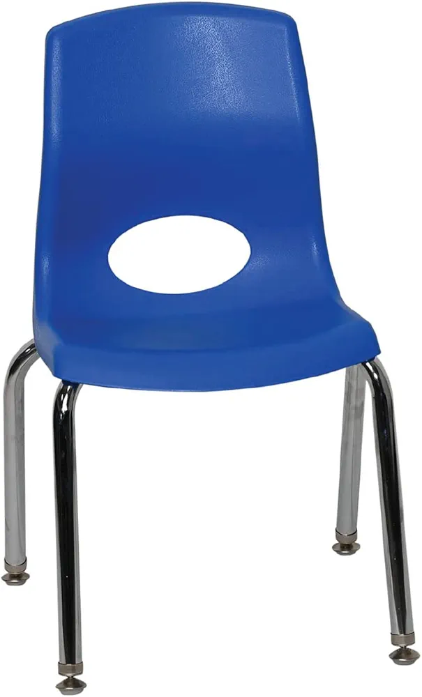 Children's Factory Angeles MyPosture Plus Kids/Teen Classroom Desk Chair, Classroom Seating For Kids, 12" H Seat, Blue