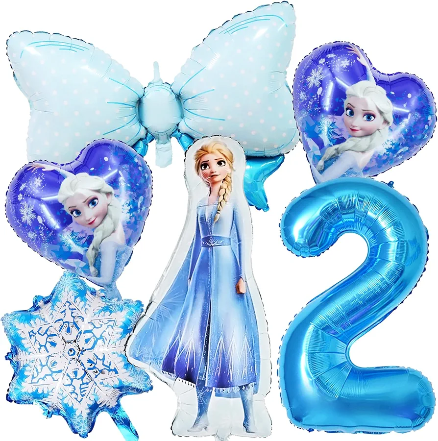 Frozen Birthday Party Balloon Favors, Frozen Party Decoration Supplies for 2th Girls Birthday Party Baby Shower Indoor Room Outdoor Events Decor