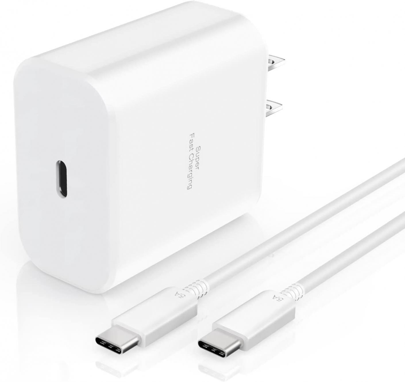 45W Super Fast Charger Type C, DESOFICON 45W USB-C Super Fast Charging Wall Charger Adapter with 5FT USB C Fast Charging Cable for Samsung Galaxy S22 S22+ S22 Ultra S21 S20 Note 10+ Note 20, White