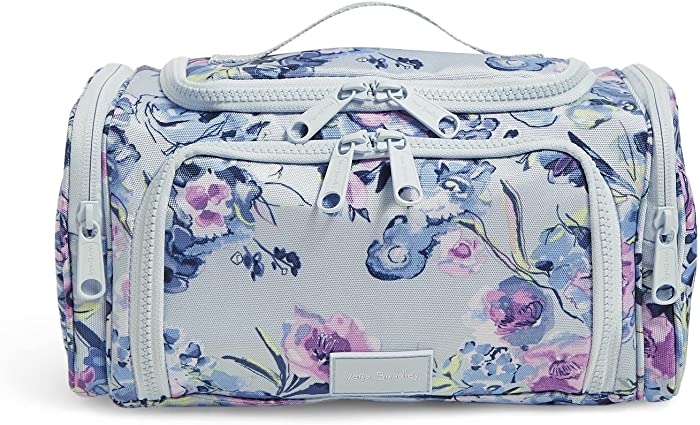 Vera Bradley Women's Recycled Lighten Up Reactive Large Travel Cosmetic Makeup Organizer Bag