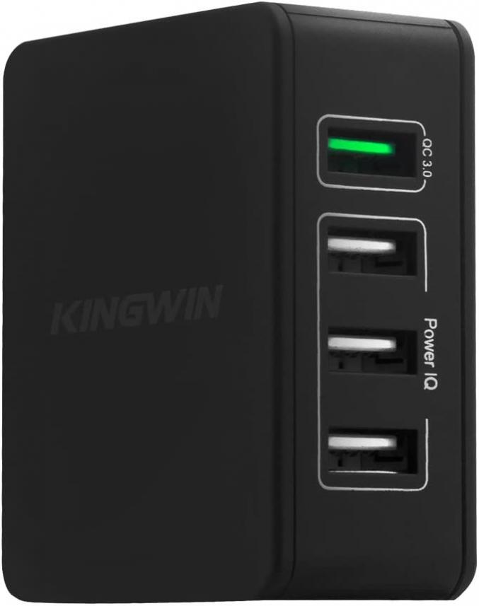 USB Charger Kingwin USB Wall Charger W/ Quick Charge 3.0 Port for Galaxy S9/S10, Note 9/10, LG G7, Power Quick Charge for iPhone XR, XS Max, IPad