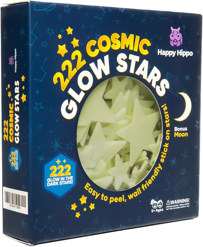 222 Glow in The Dark Stars for Ceiling with Bonus Moon