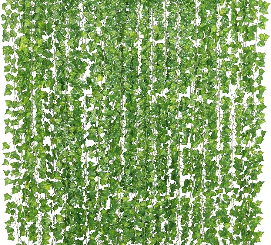 78-Ft 12 Pack Artificial Plants Greeny Chain Wall Hanging Leaves for Home Room Garden Wedding Garland Outside Decoration