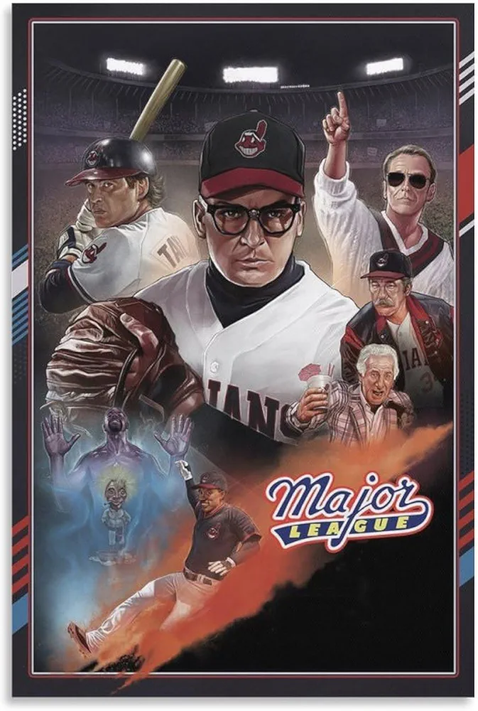 Major League 1989 Movie Poster Abstract Decor Canvas Vintage Wall Art Gift (6) Canvas Painting Wall Art Poster for Bedroom Living Room Decor 12x18inch(30x45cm) Unframe-style