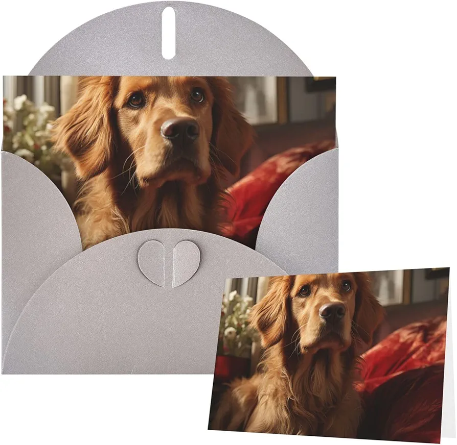 Greeting Cards Thank You Card with Envelopes Blank Note Card Dog in room Greeting Cards Blank Card for Birthday Occasion Cards Notecards for Thank You Congratulations 6" Ã— 4" Gray