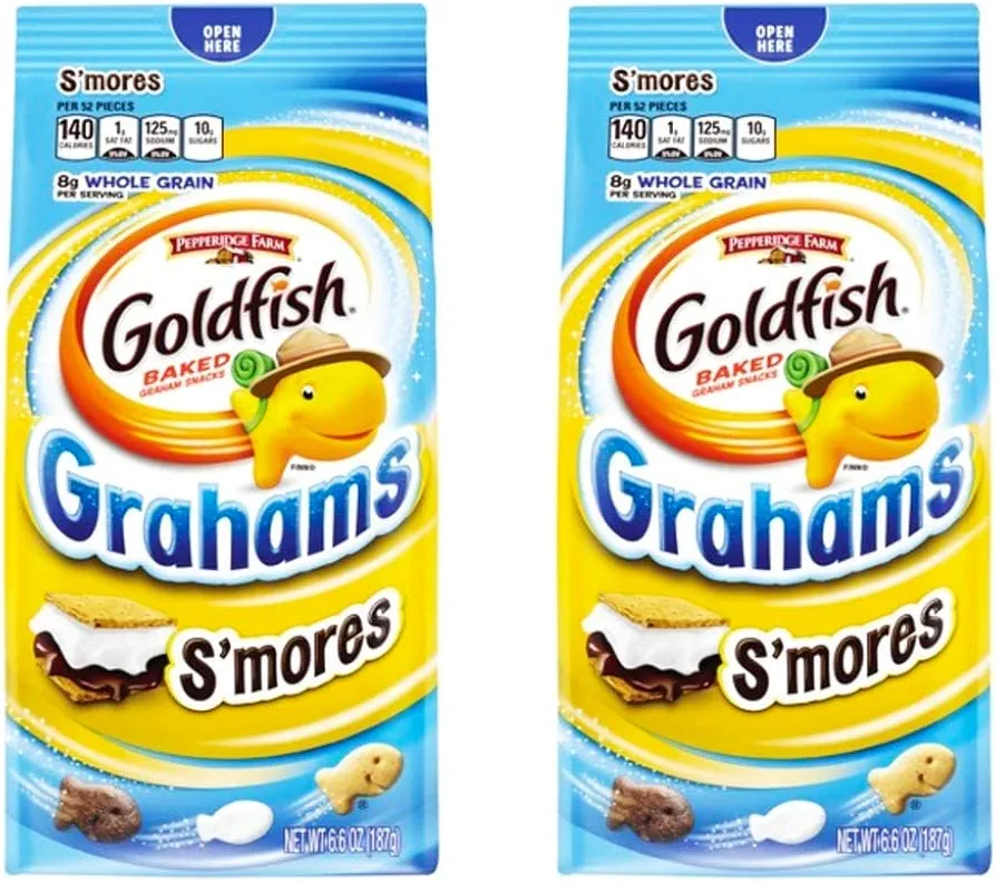 Pepperidge Farm Goldfish Baked Whole Grain Graham Snacks 6.6oz, 2 Pack (S'mores)