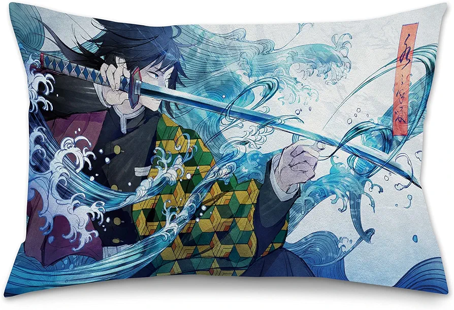 Anime Pillow Covers Decorative Cosplay Plush Pillowcases Covers for Living Room Couch Bedroom 20x30 Inch