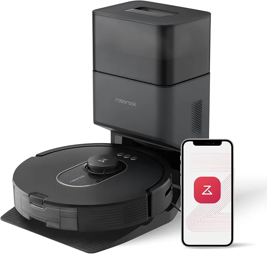 roborock Q5 DuoRoller+ Robot Vacuum with Self-Empty Dock, 5500 Pa Suction, DuoRoller Brush, Hands-Free Cleaning for up to 7 Weeks, PreciSense LiDAR Navigation, Multi-Floor Mapping, App & Voice Control