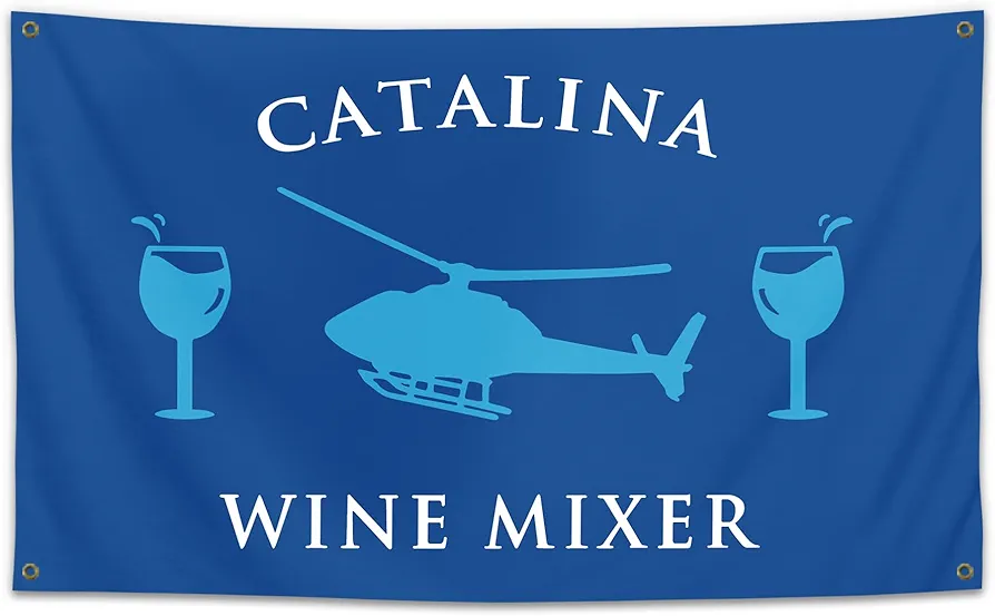 3x5 Feet Catalina Wine Mixer Flag Banner Funny Poster UV Resistance Man Cave Wall Flag with Brass Grommets for College Dorm Room Decor,Outdoor,Parties