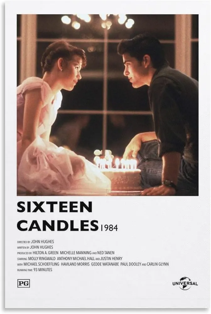 Sixteen Candles Movie Posters 80s Comedy Adults Movie Vintage Aesthetic Poster (2) Wall Art Paintings Canvas Wall Decor Home Decor Living Room Decor Aesthetic Prints 12x18inch(30x45cm) Unframe-style