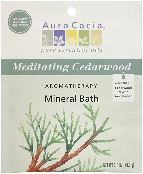 Aura Cacia Aromatherapy Mineral Bath, Meditating Cedarwood, 2.5 Ounce (Pack of 6)