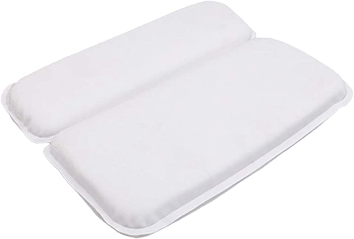 SPA Bathtub Pillow Soft 2-Panel Shoulder Non-Slip Suction Bath Headrest White