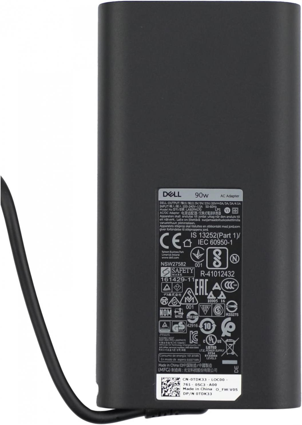 Dell LA90PM170 USB-C AC Adapter TDK33 0TDK33 20v/12v/9V/5v-4.5A/3A/3A/3A, Original 90watt Type-C Charger, LA90PM170,for Latitude 5280 5480 5580 7280 7480 7380