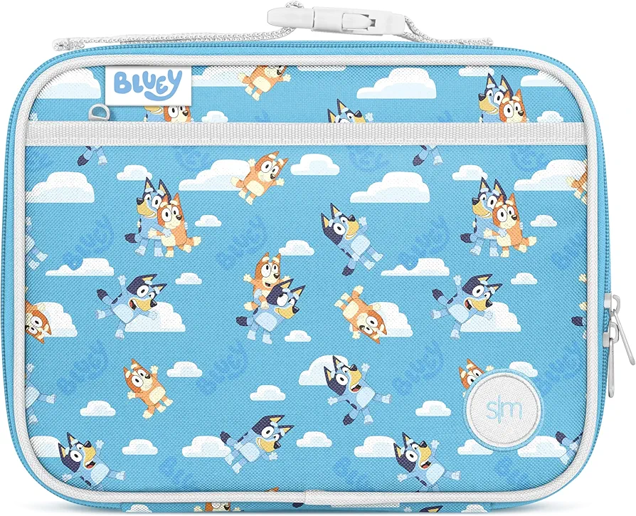 Simple Modern Bluey Kids Lunch Box for Toddler | Reusable Insulated Bag for Girls | Meal Containers for School with Exterior and Interior Pockets | Hadley Collection | Bluey Sky