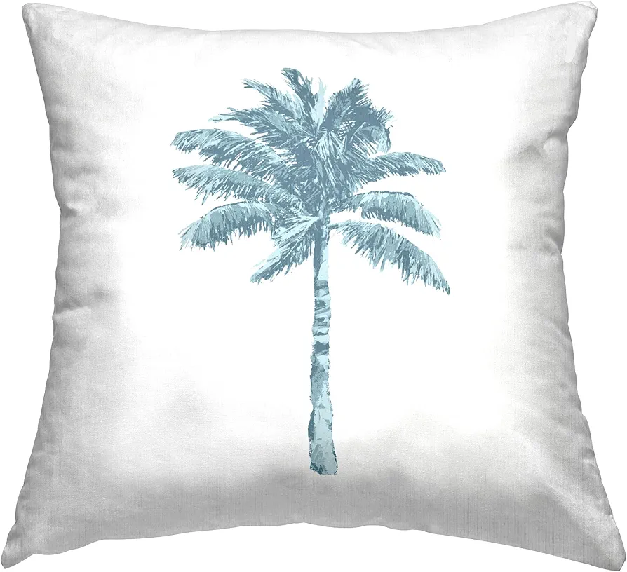 Stupell Industries Minimal Blue Palm Tree Design by Kristen Drew Throw Pillow, 18 x 18