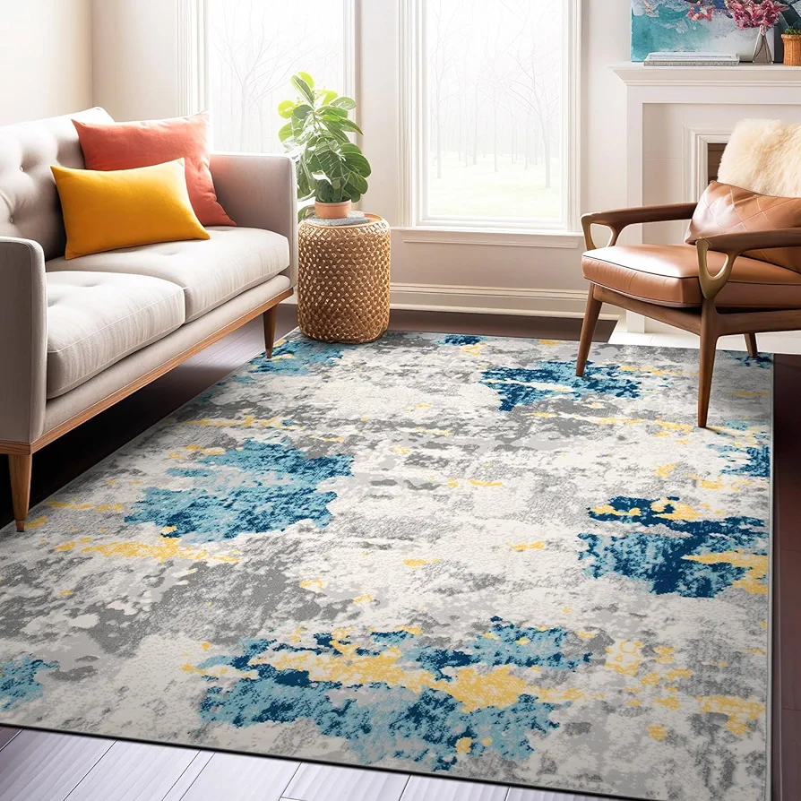 Rugshop Sky Collection Transitional Abstract Area Rug 5' x 7' Cream