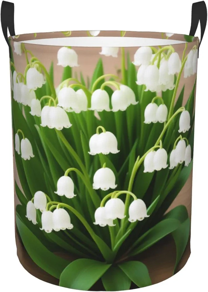 Lilies Of The Valley Laundry Hamper Basket With Handles Storage Basket For Living Room Bedroom Bathroom Laundry Room