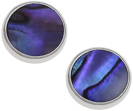 Talbot Fashions Tide Jewellery Inlaid Paua Shell Round Purple Stud Earrings