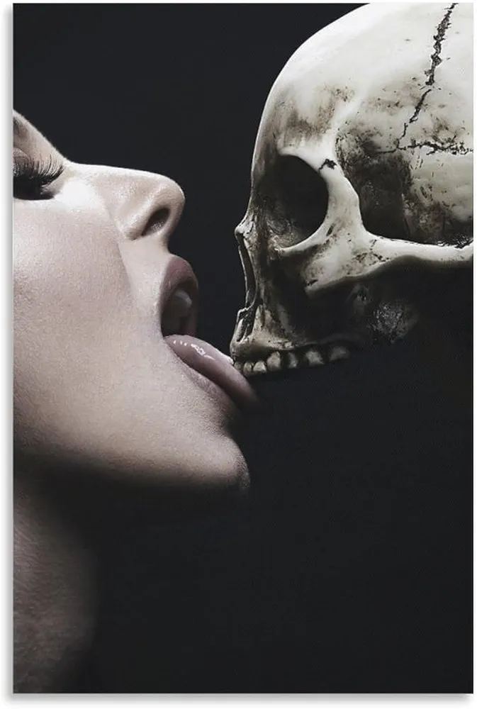 Art Posters Lick Skull Eternal Love Wall Art Picture Print Canvas Wall Art Prints for Wall Decor Room Decor Bedroom Decor Gifts Posters 16x24inch(40x60cm) Unframe-style