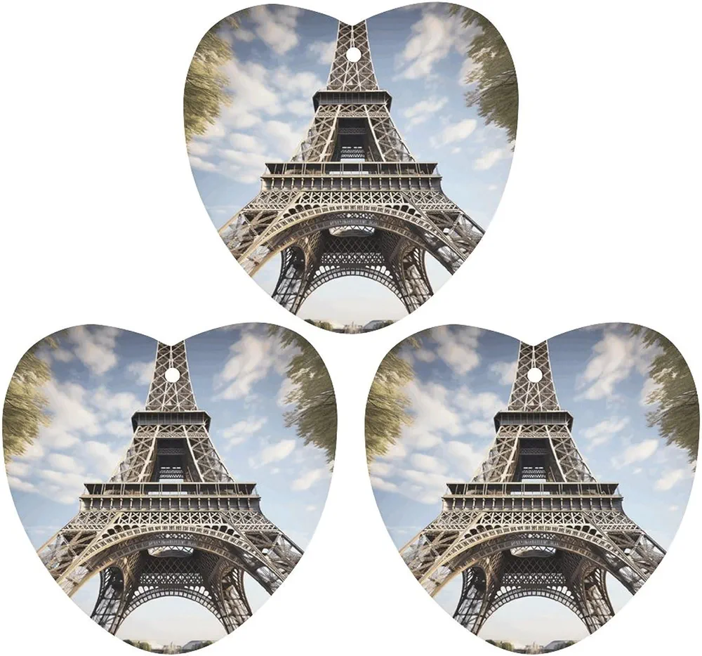 Car Air Fresheners 3 Pcs Hanging Scented Cards for Car Eiffel Tower French Paris Monument Air Freshener Aromatherapy Tablets Hanging Fragrance Lavender Hanging Air Freshener for Car Rearview Mirror