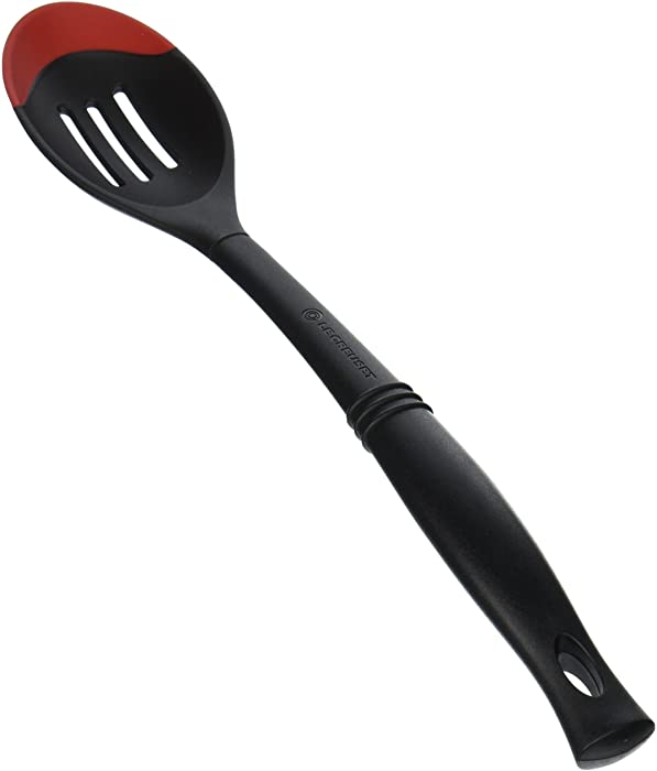 Le Creuset Revolution Bi-Material Slotted Spoon, 13.5" x 2.5", Cerise