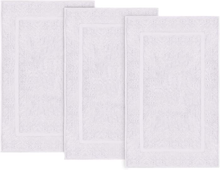 Simpli-Magic 79179 Cotton Set, Bath Mats, 21”x34”, White, 3 Pack