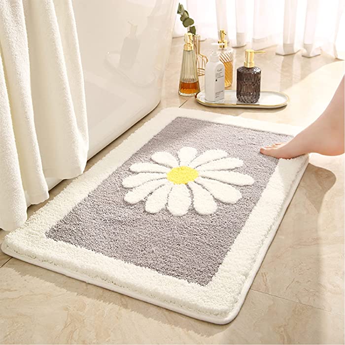 Bathroom Rugs Bath Mat,20"x32", Non-Slip Fluffy Soft Plush Microfiber Shower Rug, Machine Washable Carpet Shaggy Bath Mats for Bathroom and Shower