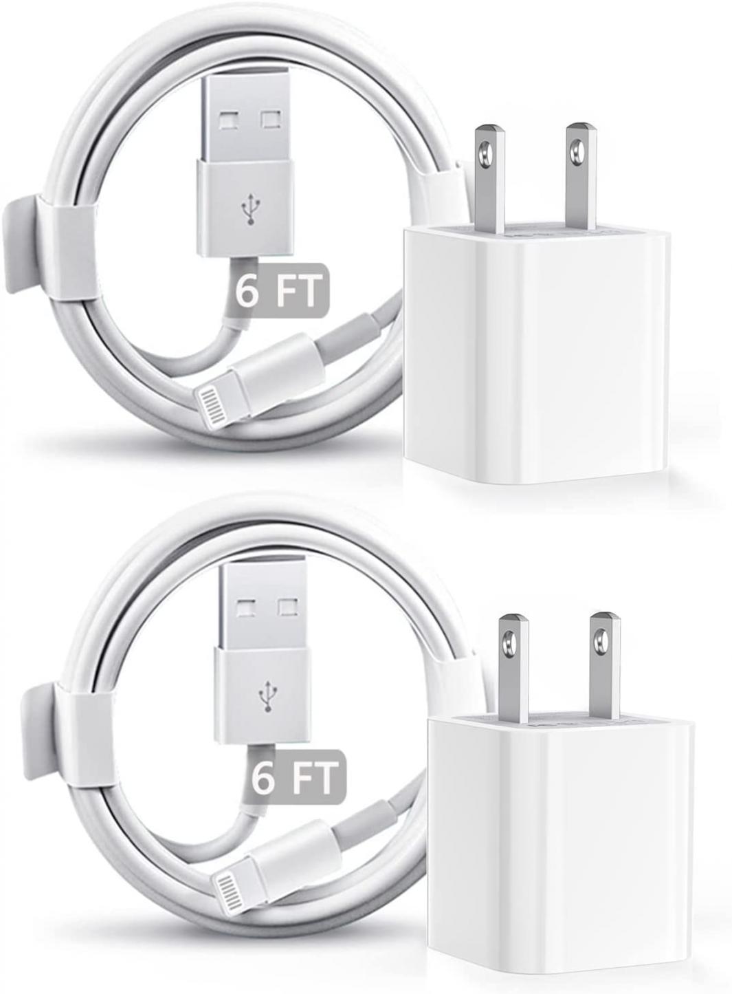 iPhone Charger,[Apple MFi Certified] 2Pack Apple Chargers Fast Quick Charging Travel Cube Block Long 6FT Lightning Cable Cord USB Wall Adapter for iPhone 14 Pro/13/12/11/10/XS Max/XR/X/8/8 Plus/7/6/SE