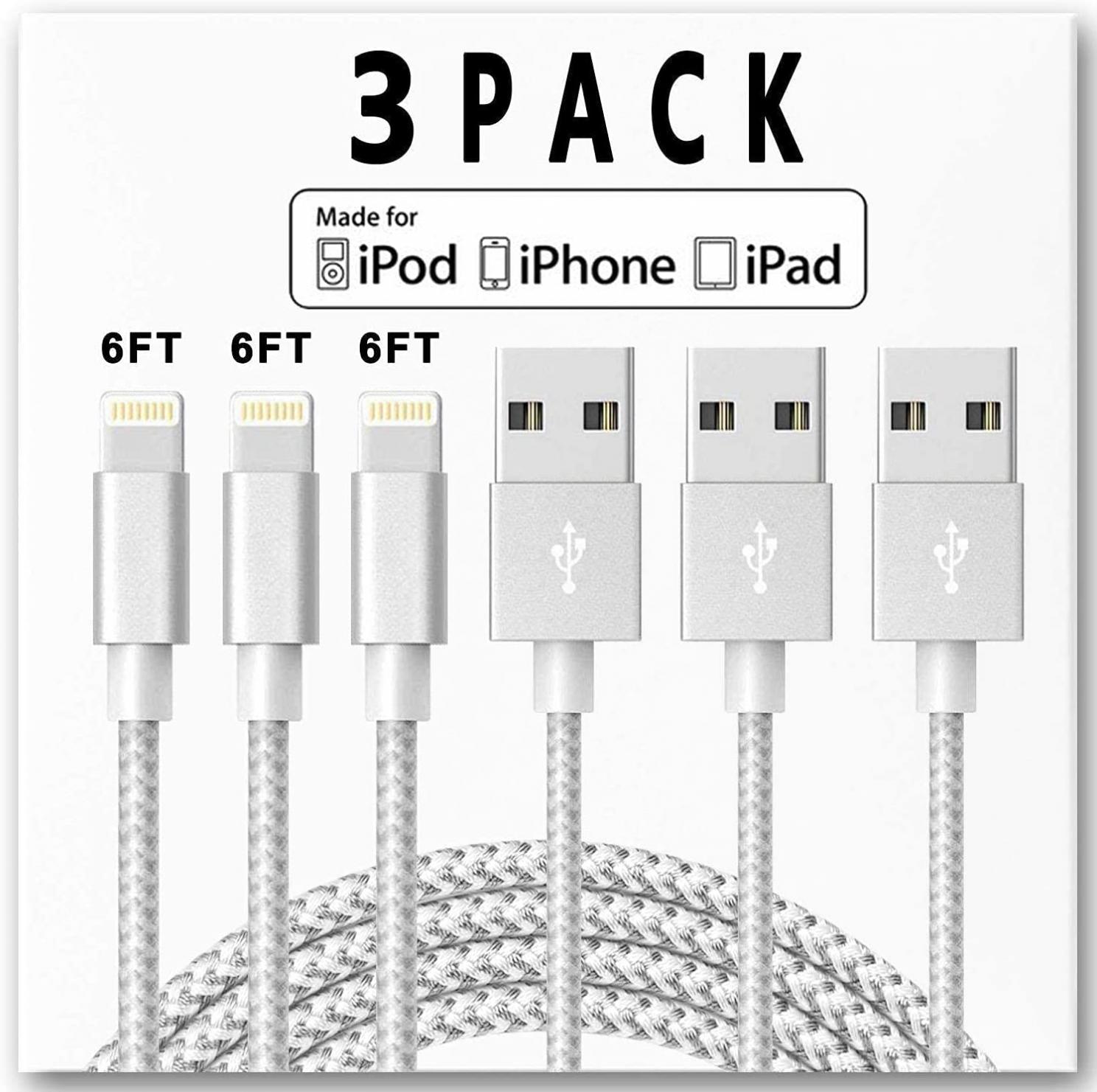 YDOQOM iPhone Charger QWARVEL [Apple MFi Certified] Lightning Cable 13 12 11 Pro Xs Max Xr X 8 7 6 Plus SE iPad iPod Fast USB Cord Car Charging Cable,Off-white