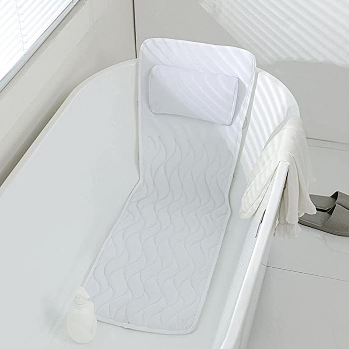 Bath Pillow,Ergonomic Bath Pillows for Tub,Relaxing Bath Pillows for Neck and Back Support,Headrest Bath Cushion Spa Tub Pillow,Full Body Mat Cushion Headrest for Women Men