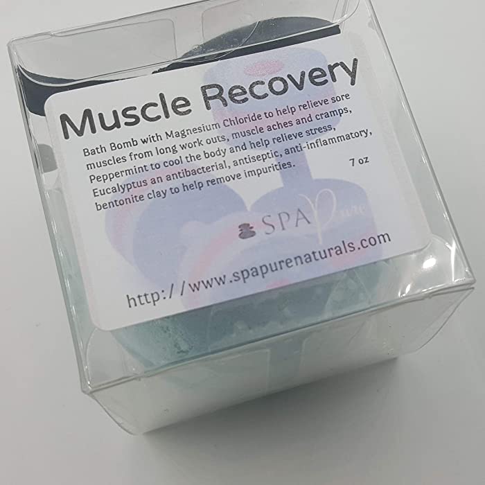 Muscle Recovery Bath Bomb fizzie: Magnesium Chloride Helps Relieve Sore Muscles After Work Outs, Muscle Aches and Cramps, XL 7 oz Each (3 Count) Pack of 1