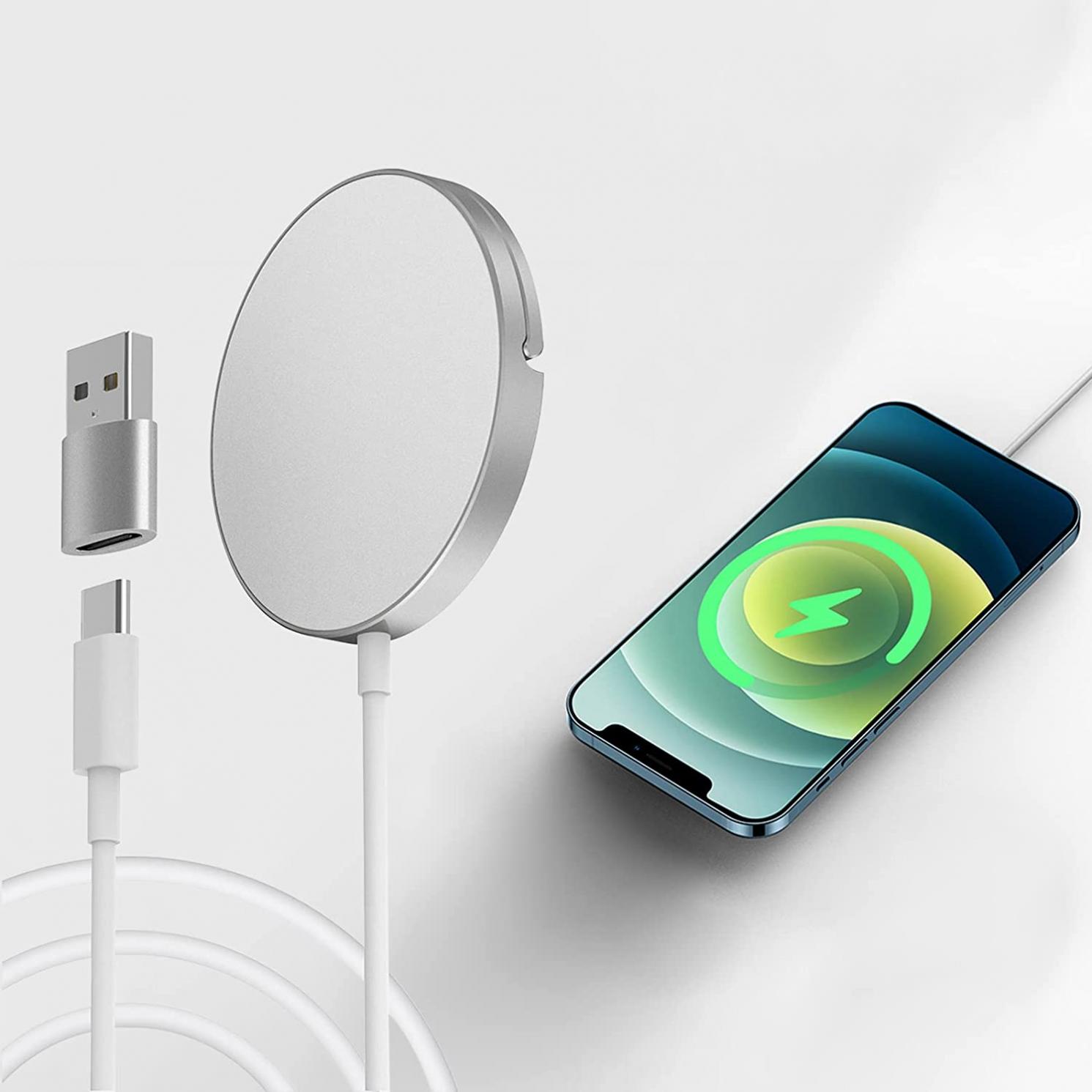 Aszwor Fast Magnetic Wireless Charger 15W Charging Pad,Compatible with MagSafe Charger for iPhone 13/13 Pro Max/13 Pro/iPhone 12/12 Pro Max,5ft USB-C Cable (Adapter Not Included)