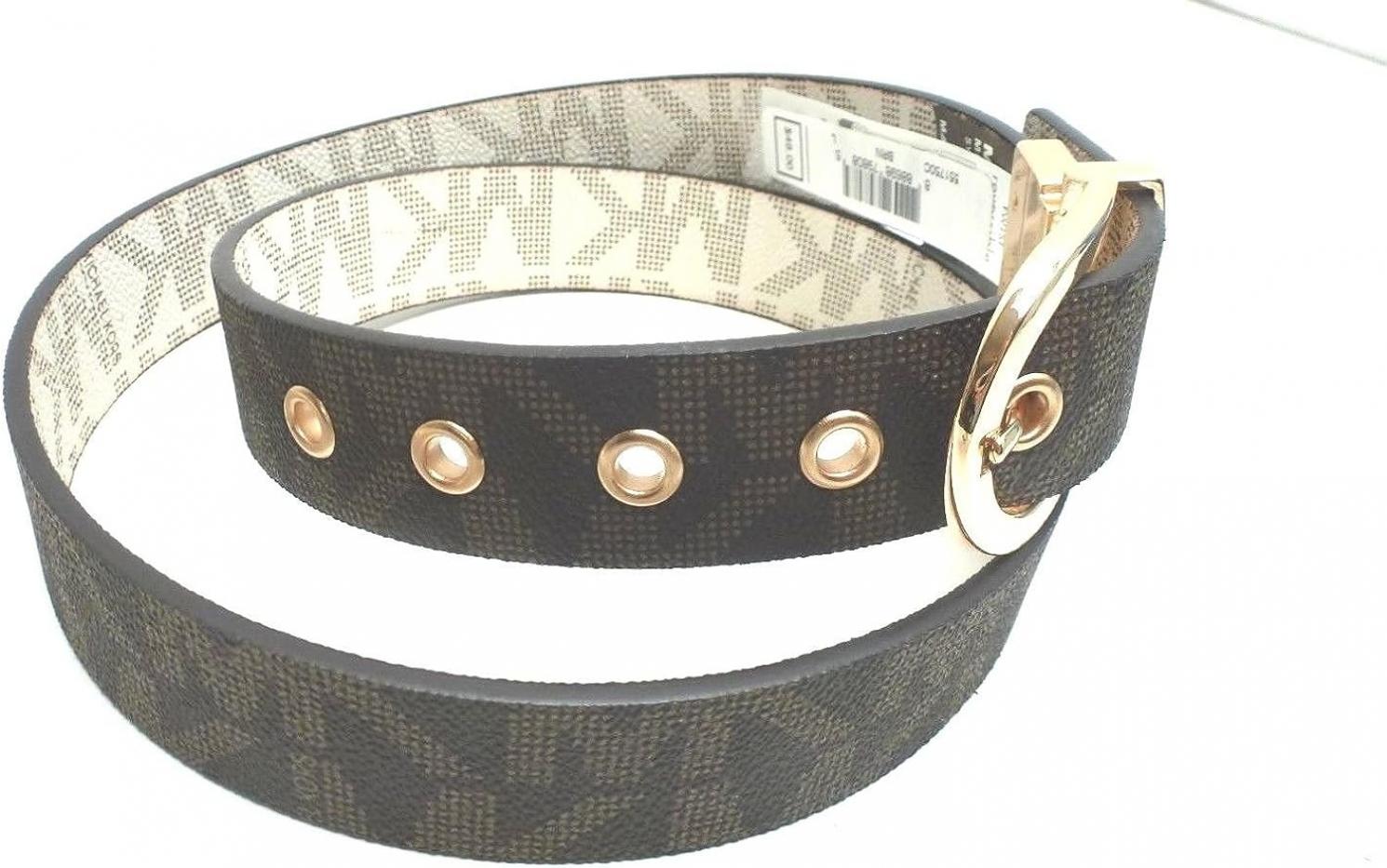 Michael Kors Vanilla/Brown Signature Reversible Belt