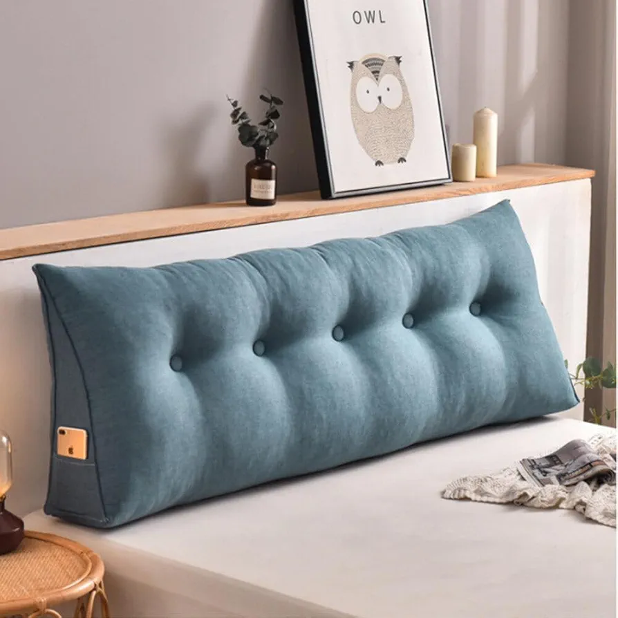 Soft Headboard Bolster Pillow Triangular Filler Long Reading Pillow Large Daybed Pillow Comfort Rest Waist Pillow,Full Size,Suitable for Bedrooms,Living Rooms,Sofas,47.2 * 19.68 * 7.87 Inches