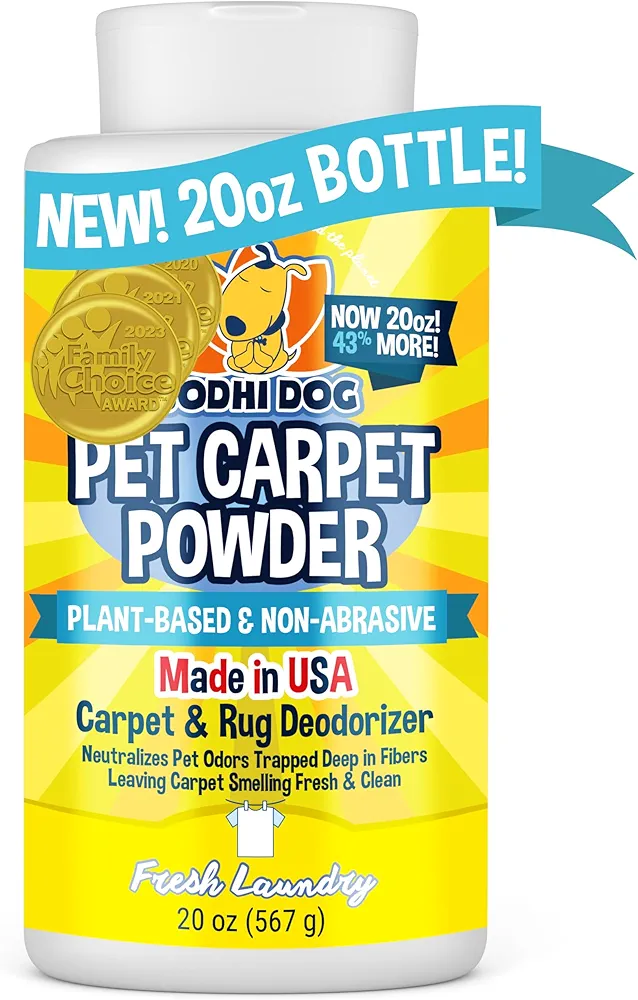 Bodhi Dog Natural Dog Odor Carpet Powder | Dry Pet Smell Eliminator | Remove Urine Smells | Plant Based and Biodegradable Room Powder | Loosens Fur and Dirt (Pack of 1)