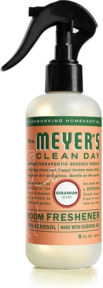 Mrs. Meyer's Clean Day Room Freshener Spray Bottle, Geranium Scent, 8 Fl Oz (Pack - 1)