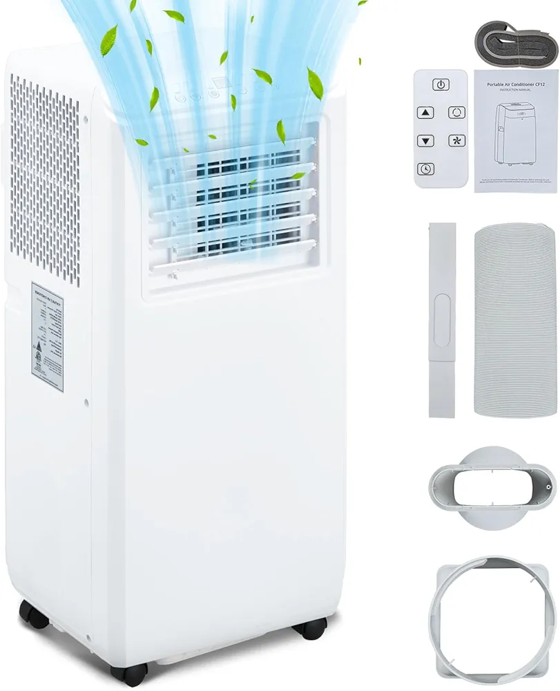 10000BTU Portable Air Conditioner, Portable AC Unit for Room up to 450 Sq. Ft. Space, Portable AC with Remote Control, 3-In-1 Cool, Fan, Dehumidify Modes, Portable AC Unit for Indoor Room Office