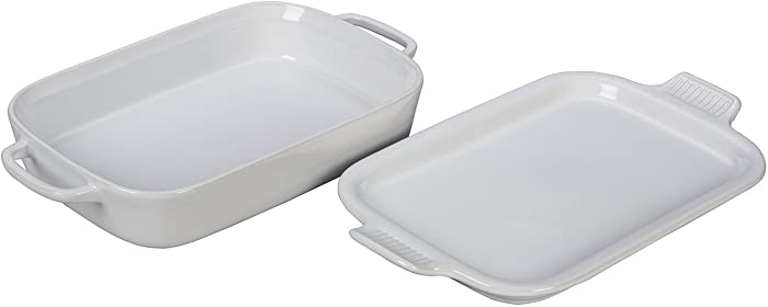 Le Creuset Stoneware Rectangular Dish with Platter Lid, 14 3/4"x9"x2 1/2" (2.75 qt.), 14 3/4"x9"x2 1/2" (2.75 qt.)