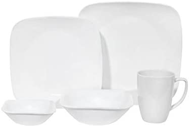 Corelle Pure White Square 16pc Dinner Set