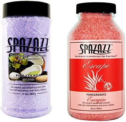 Spazazz Aromatherapy Spa and Bath Crystals - Pina Colada 17oz/Pomegranate 22oz