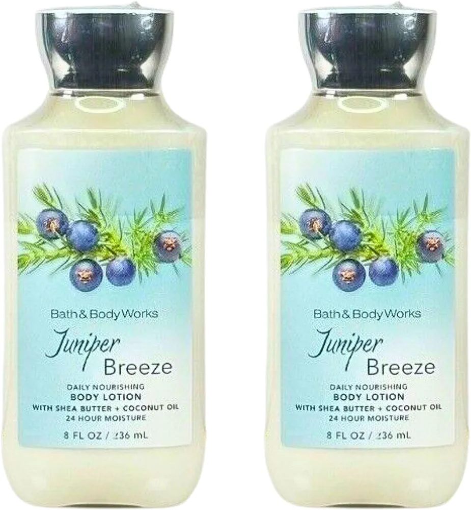 Bath & Body Works Body Lotion Pack of 2, 8oz Each (Juniper Breeze)